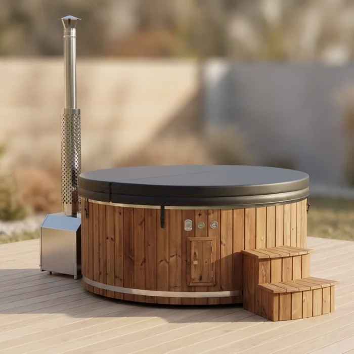 Koupací sud Wellness s externími kamny