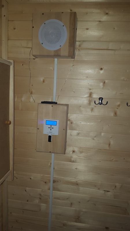 Interiér oválné sauny