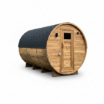 Sudová sauna Thermowood 300 cm s předsíní a panoramatickým oknem – skladem, kamna na dřevo