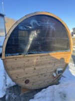 Sudová sauna Thermowood 300 cm s předsíní a panoramatickým oknem – skladem, kamna na dřevo - Obrázek 4