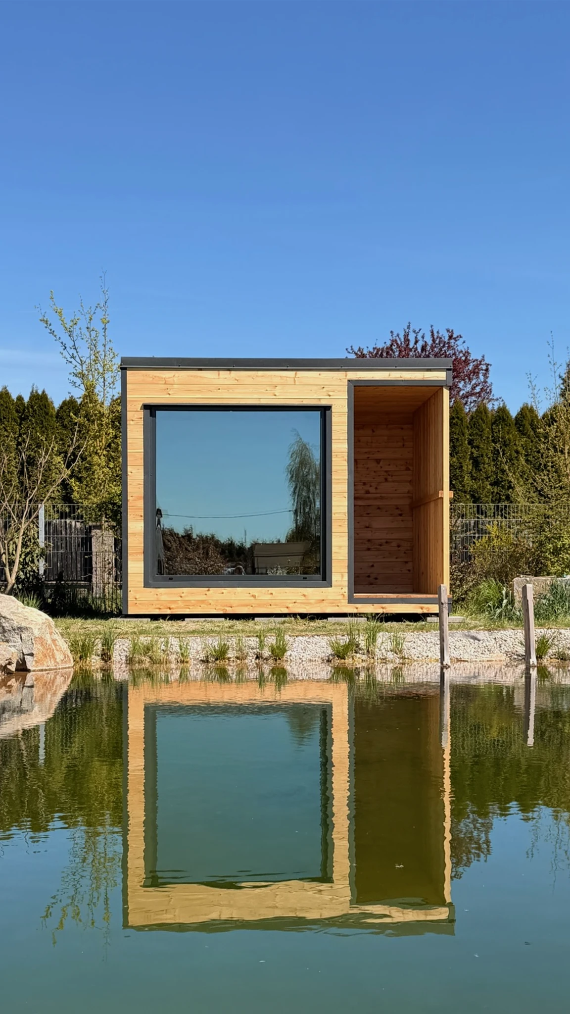 Sauna CUBE Premium s venkovní vstupní terasou