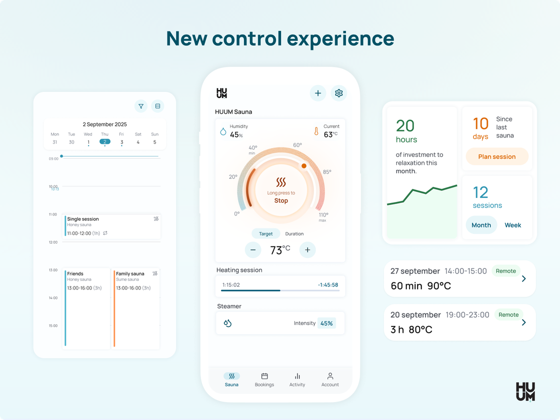Nová aplikace HUUM 4.0 pro ovládání sauny přes telefon